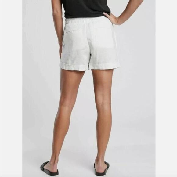 NEW Athleta Cabo Linen Pull On Drawstring Shorts Sz 14 White - Picture 5 of 10